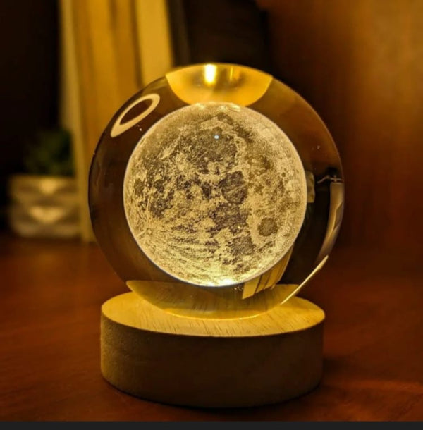 3D GLASS ORB visual lamp moon