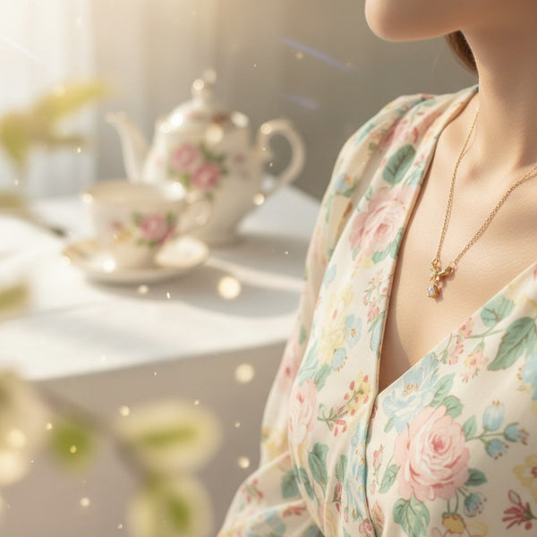 Bow Necklace with Diamond