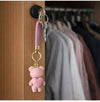 Pink bear KEYCHAIN with heat charm