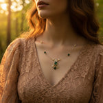 Invisible Chain with Green Gemstone