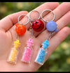 Cartoon Star Glass Bottle Keychain