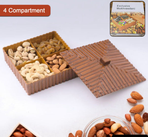Plastic 4 compartment Dry Fruit Box