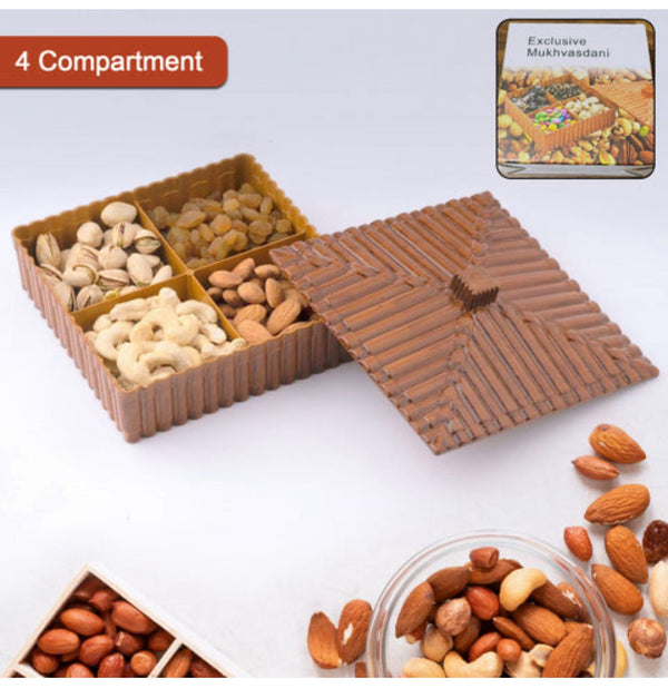 Plastic 4 compartment Dry Fruit Box