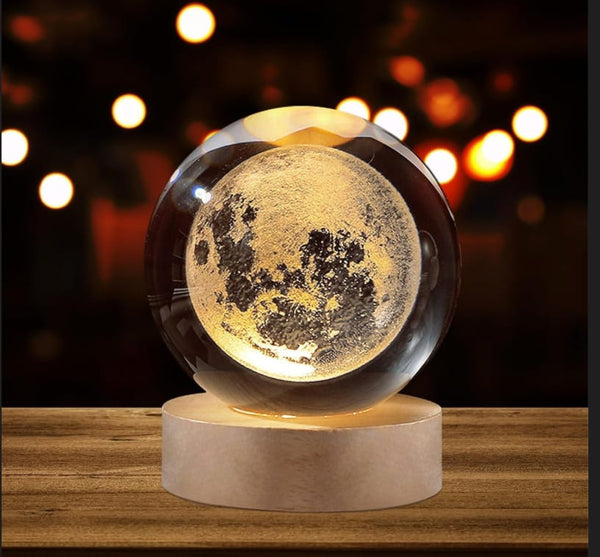 3D GLASS ORB visual lamp moon
