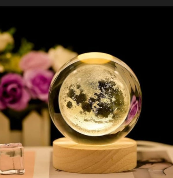3D GLASS ORB visual lamp moon
