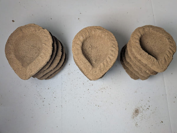 Panchaghavya deepa made with nati cow dung for auspicious days