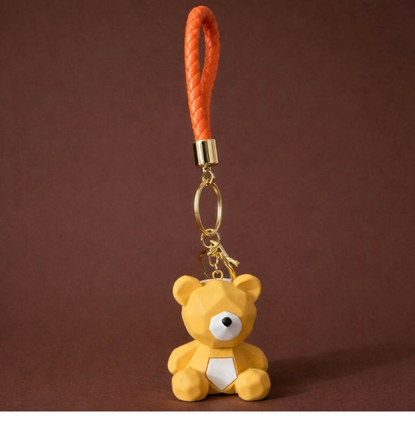 Brown Bear KEYCHAIN with Braded Straps