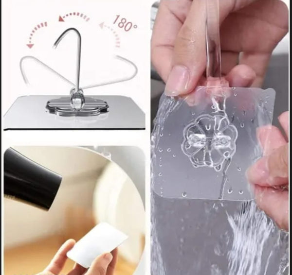 Flower Adhesive sticker wall hooks
