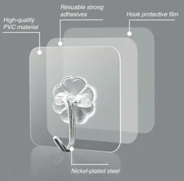 Flower Adhesive sticker wall hooks