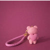 Pink bear KEYCHAIN with heat charm